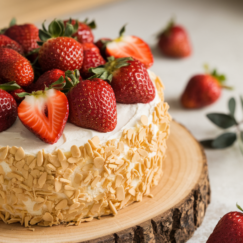 "Close-up of Strawberry Dump Cake"