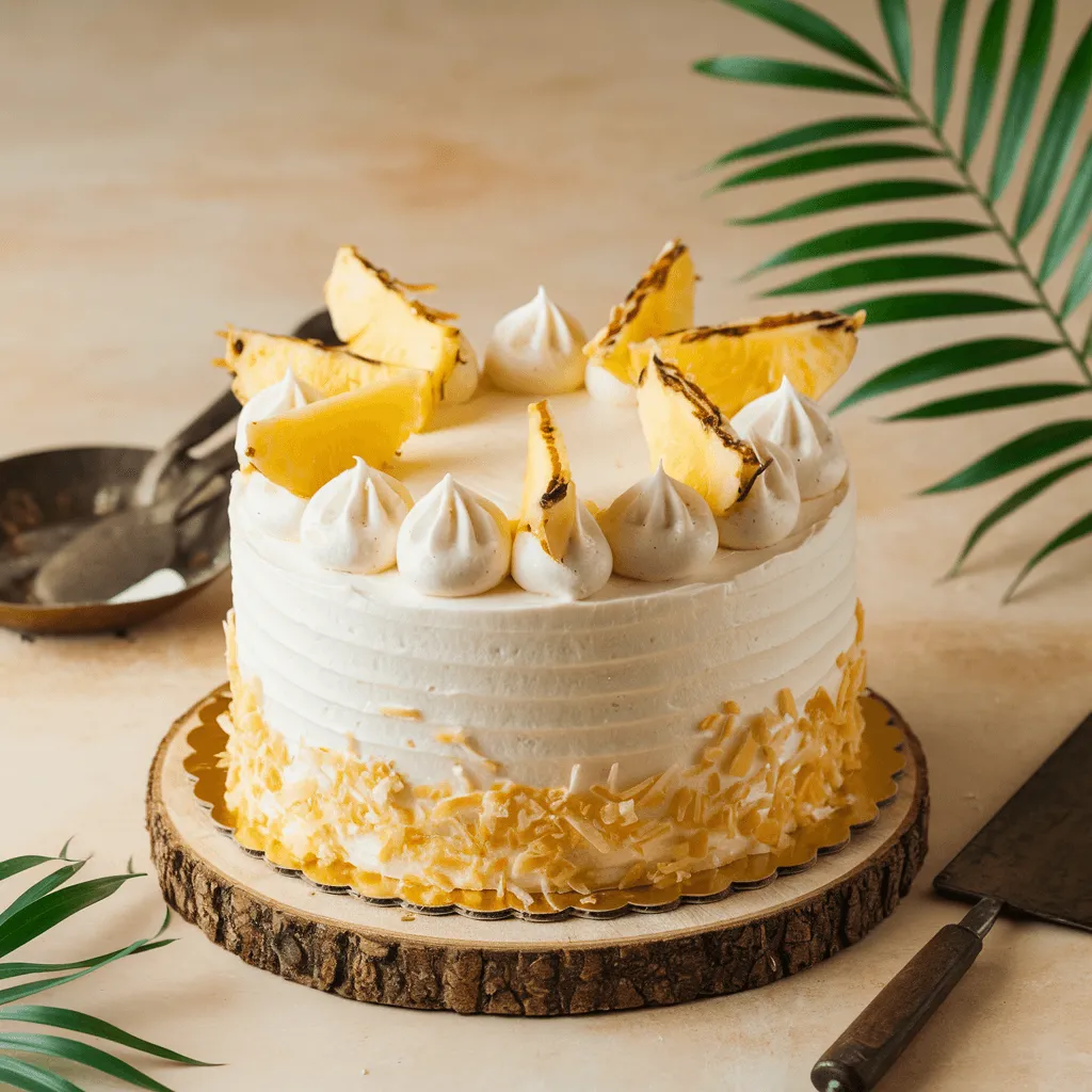 Decorated Pineapple Coconut Cake