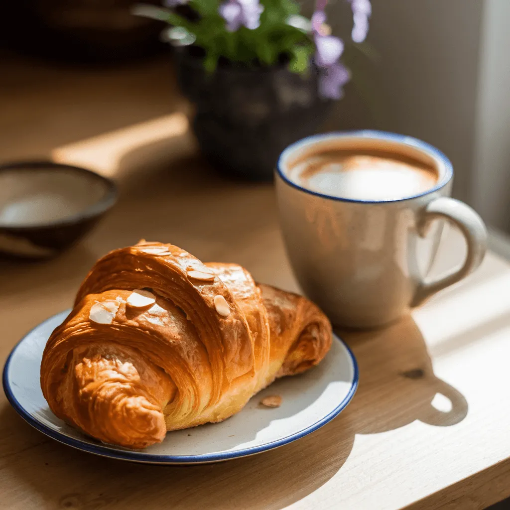 Almond Croissant Trader Joe’s with Coffee