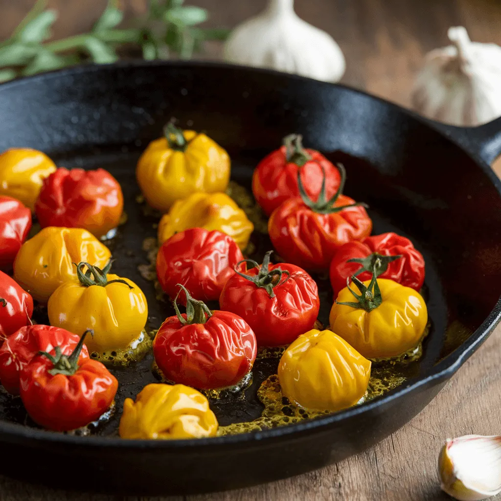 Blistered cherry tomatoes