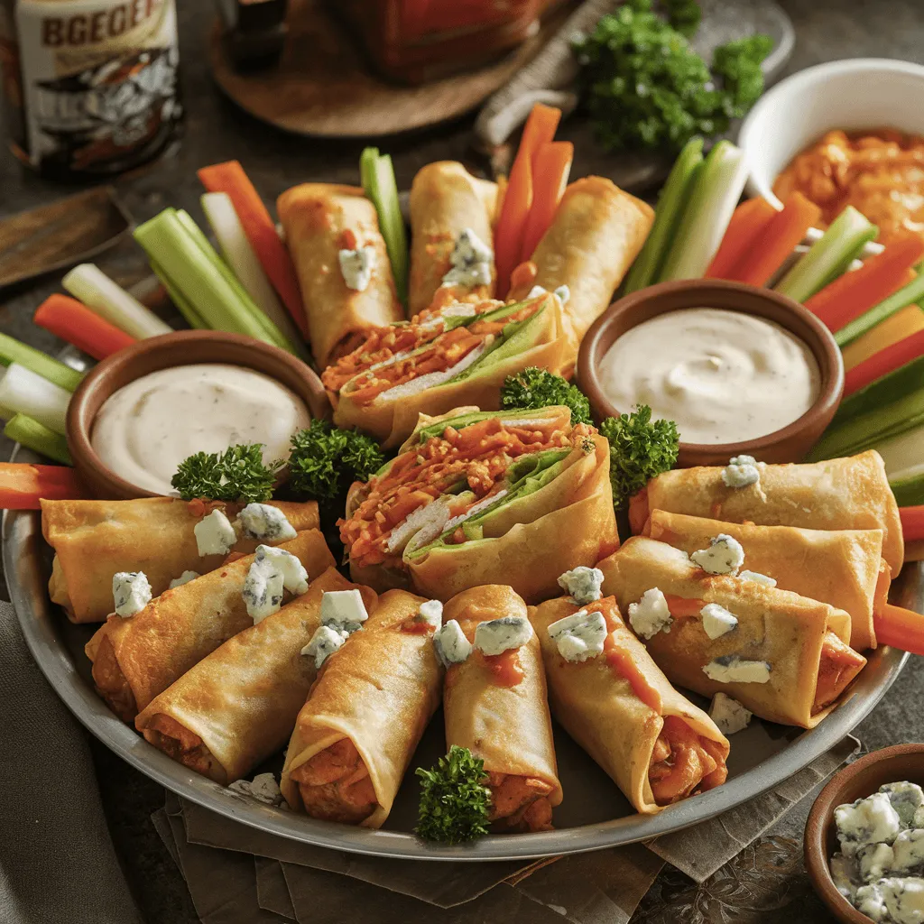 Game Day Buffalo Chicken Egg Rolls