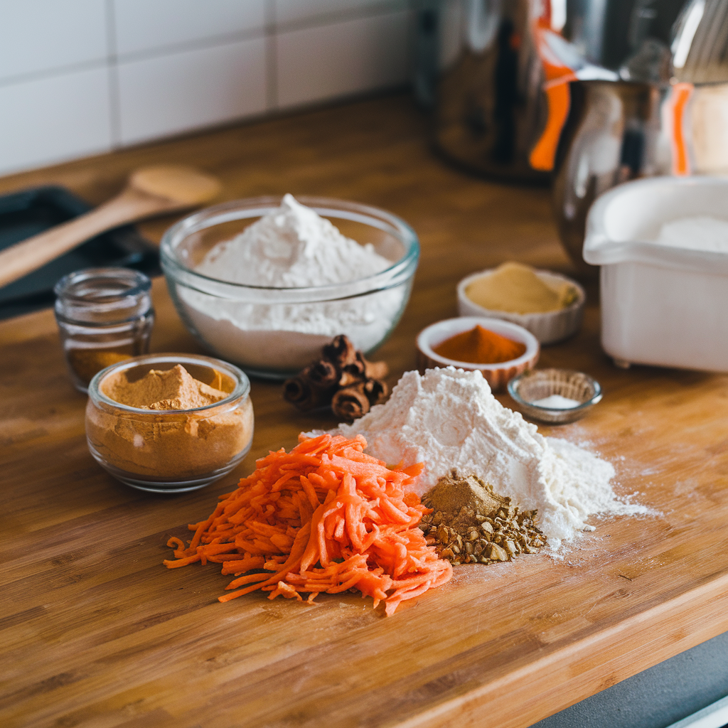 Carrots and Ingredients for Cookies