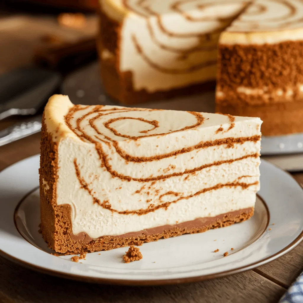 Cheesecake Slice with Cinnamon Swirl