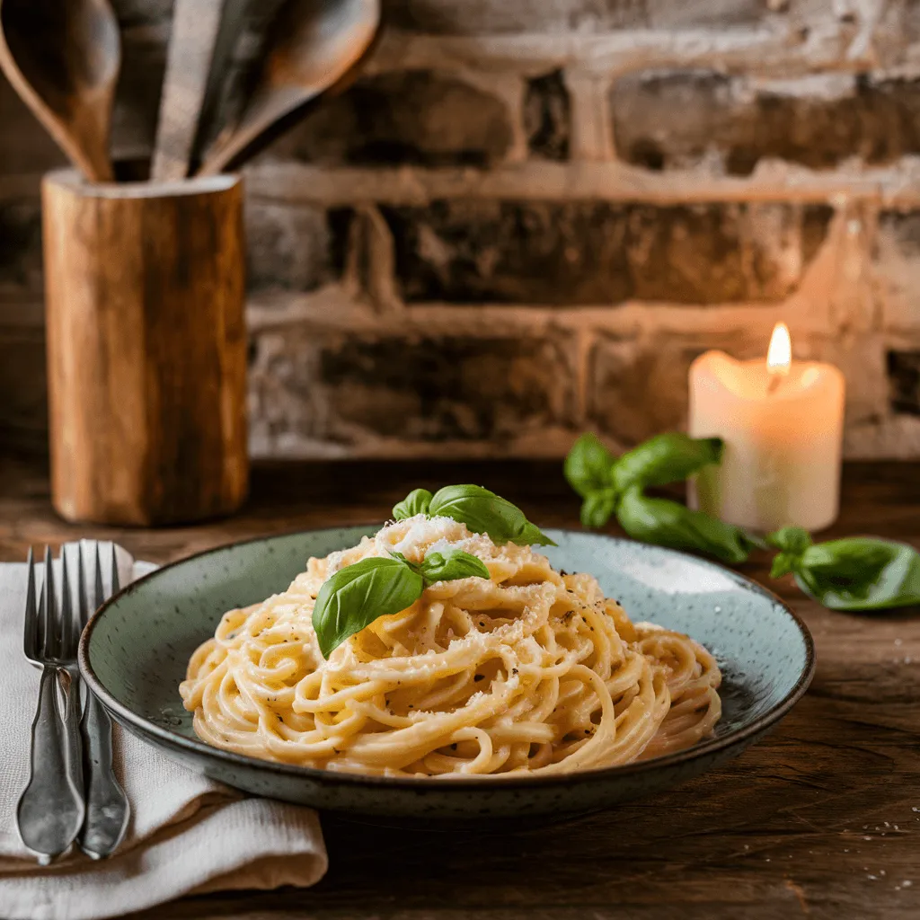 Traditional Alfredo Spaghetti Dish