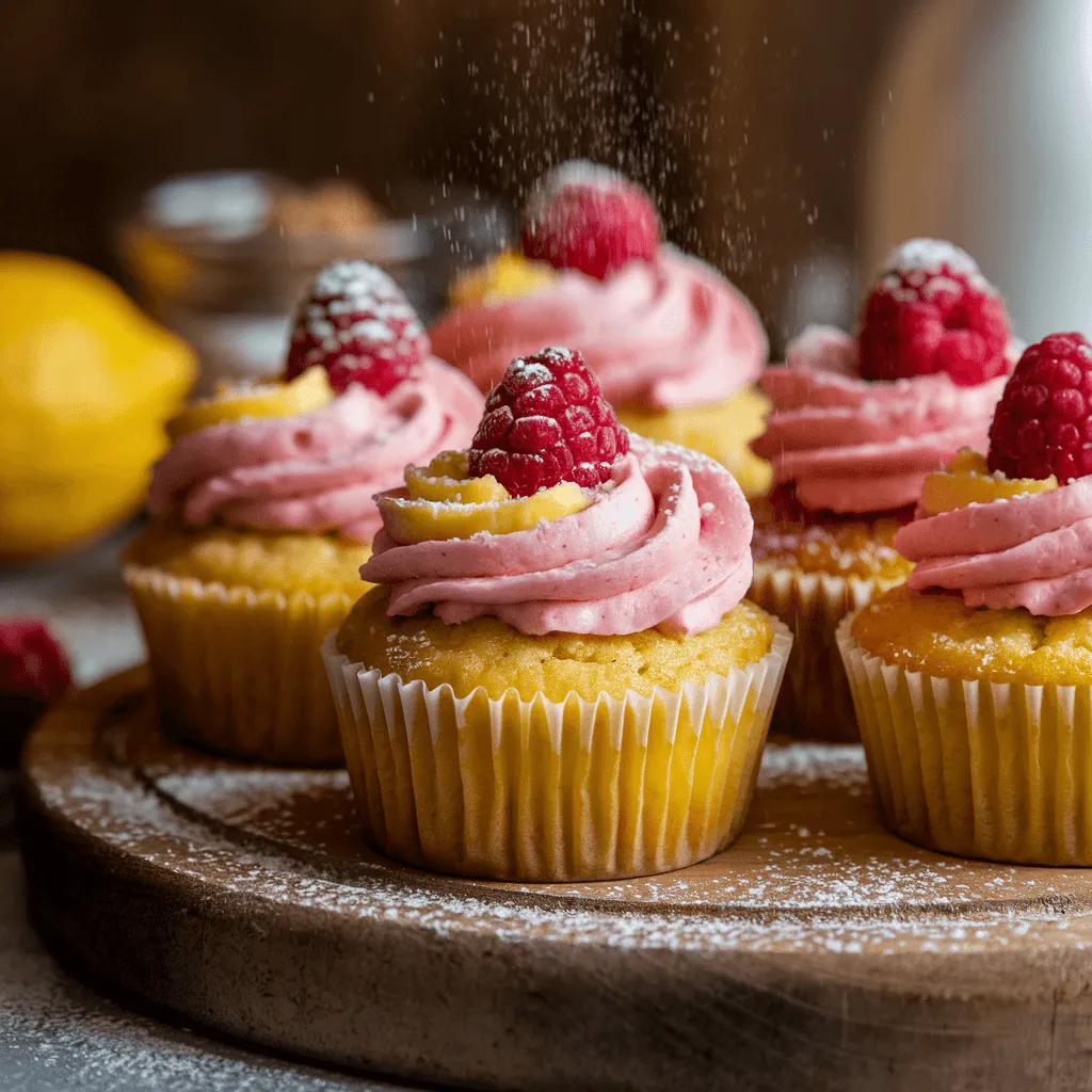 Lemon Cupcakes with Raspberries