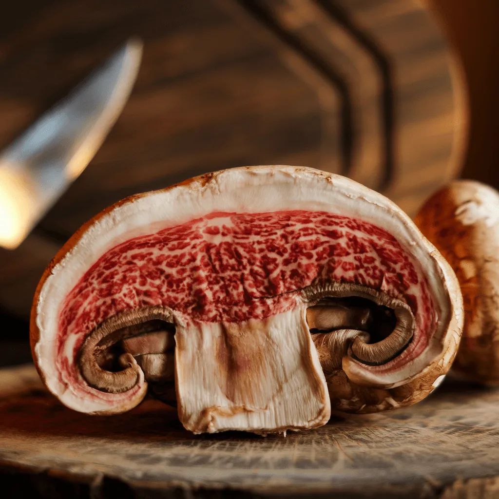 Close-up of beefsteak mushrooms' texture