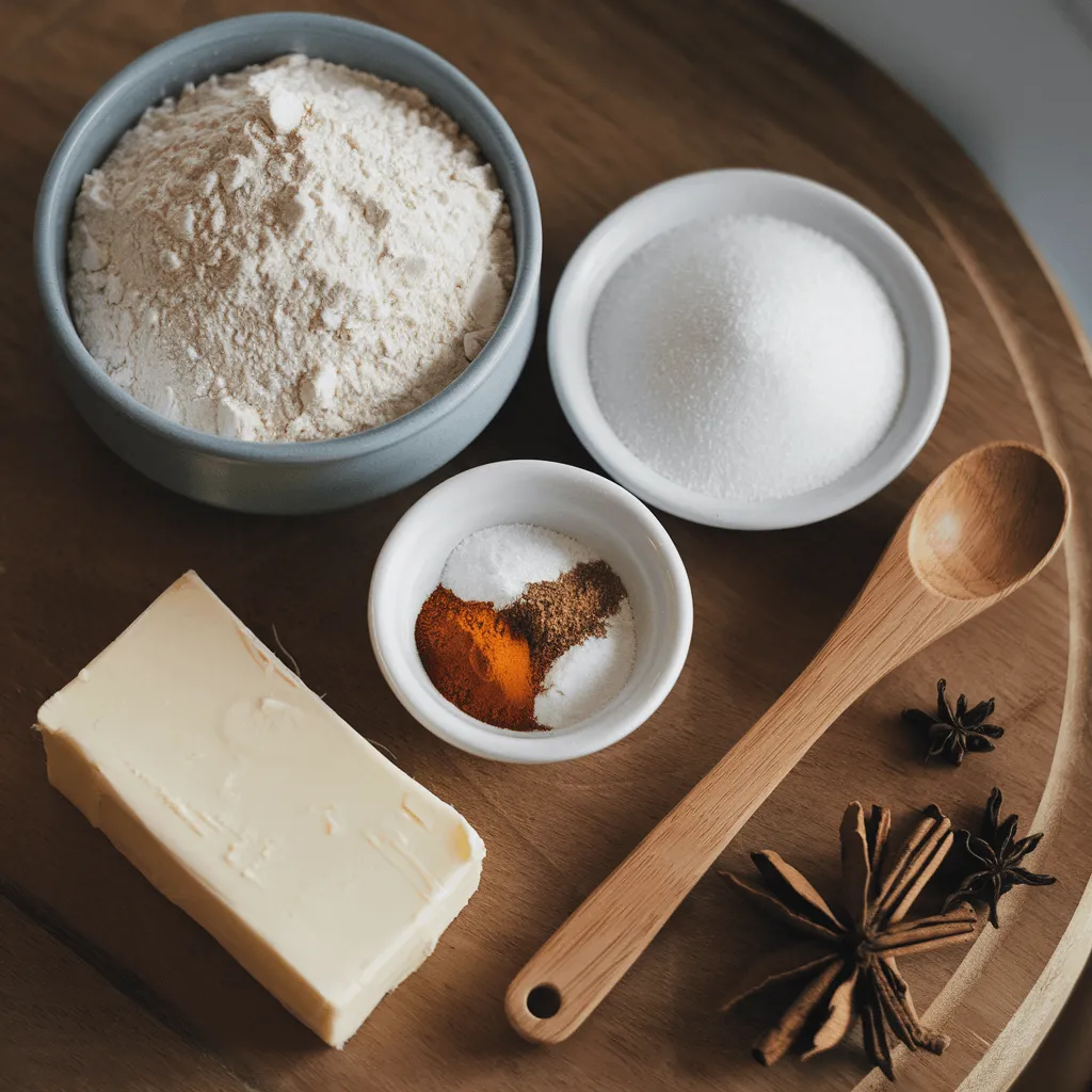 Ingredients for coffee cake muffins