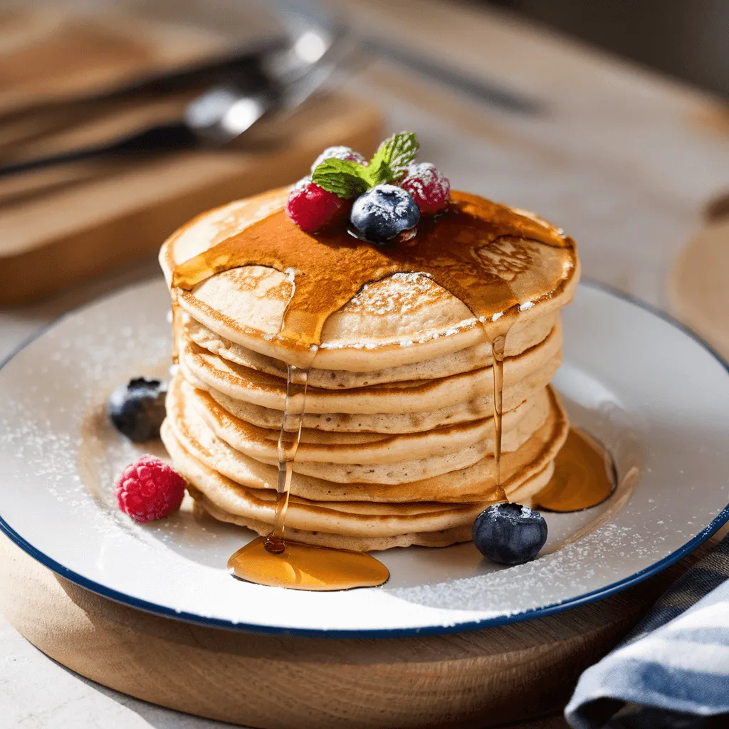 Cottage cheese pancakes with syrup drip