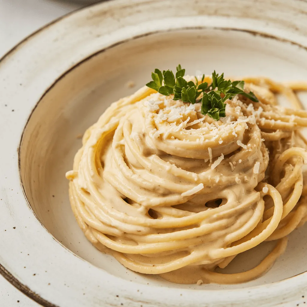 Alfredo Spaghetti Close-Up