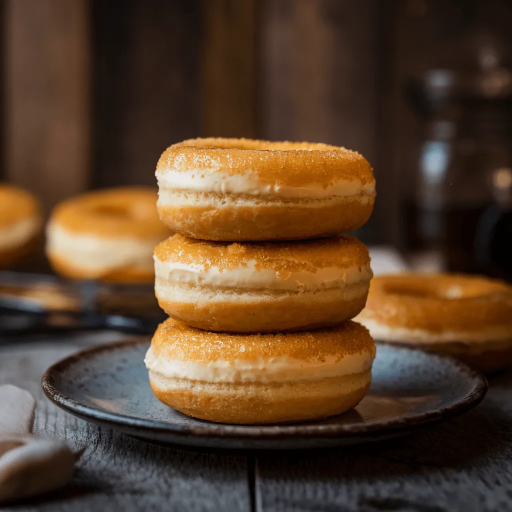 Crème brûlée donuts close-up