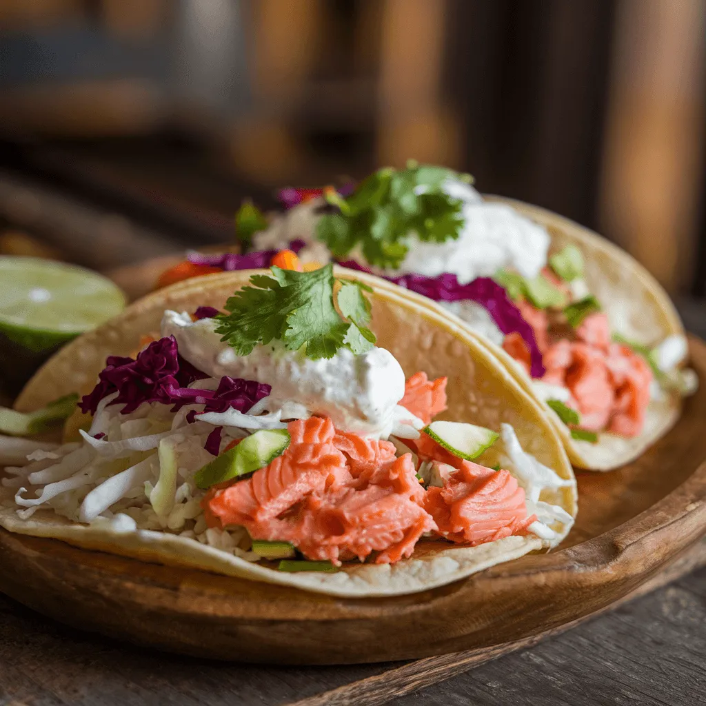 Salmon Tacos with Chipotle Lime Crema