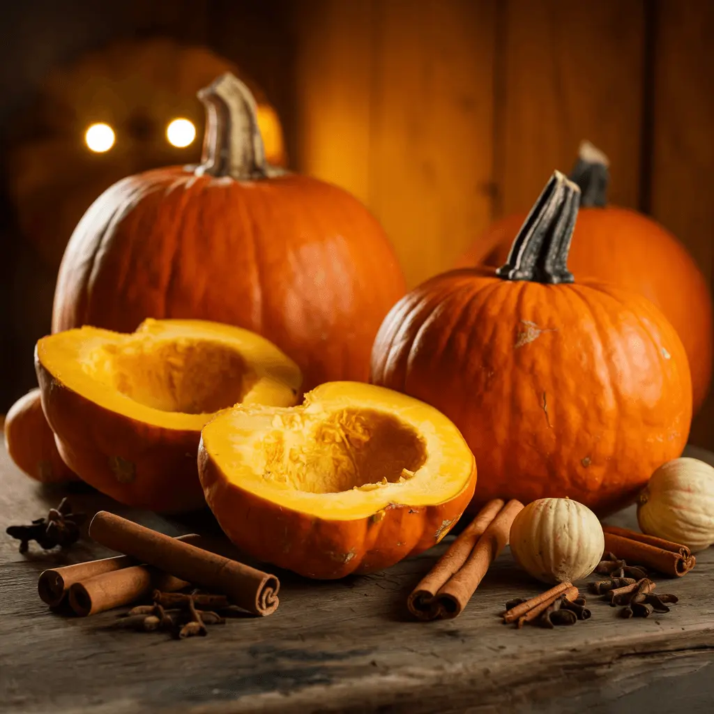 Pumpkins with fall spices