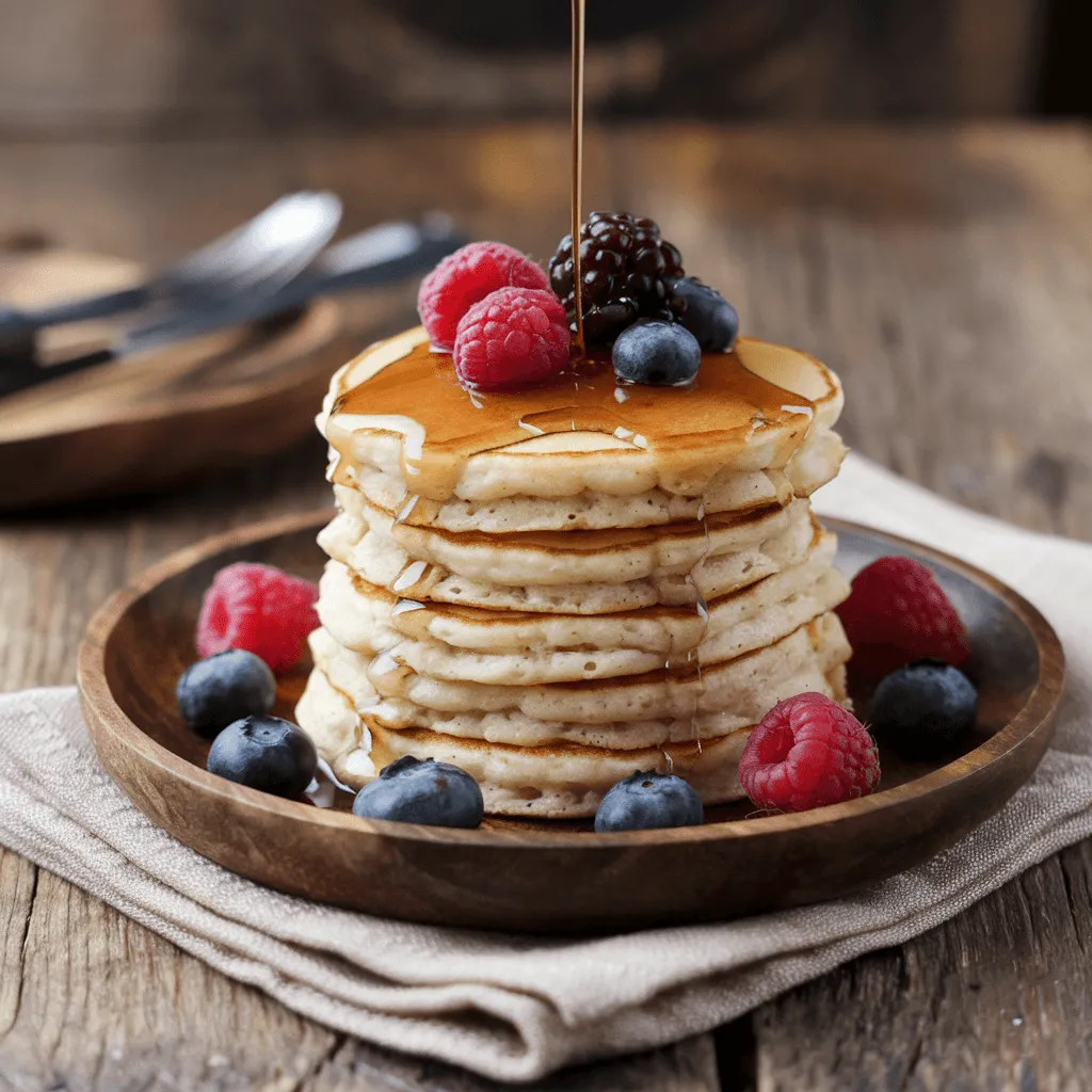 Cottage cheese protein pancake stack