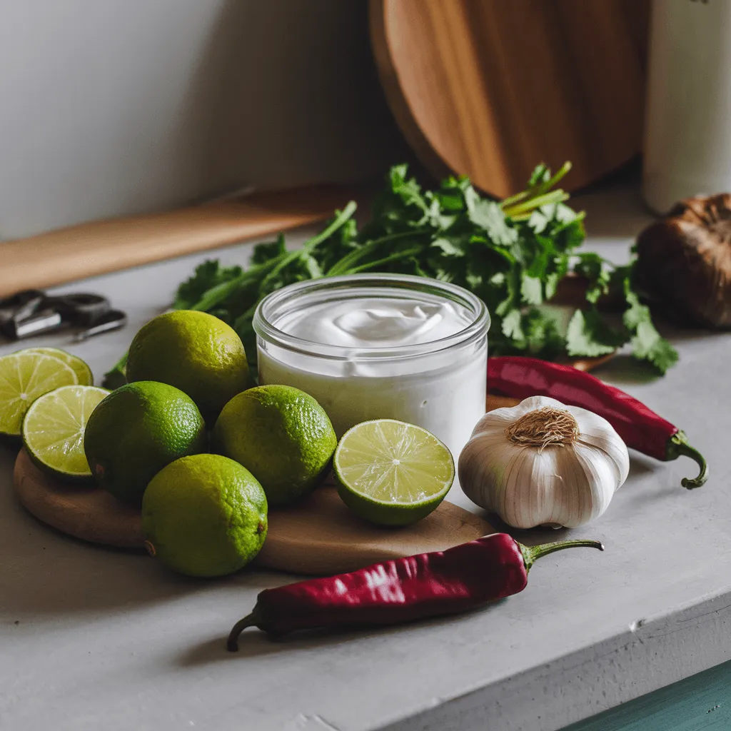 Ingredients for Chipotle Lime Crema