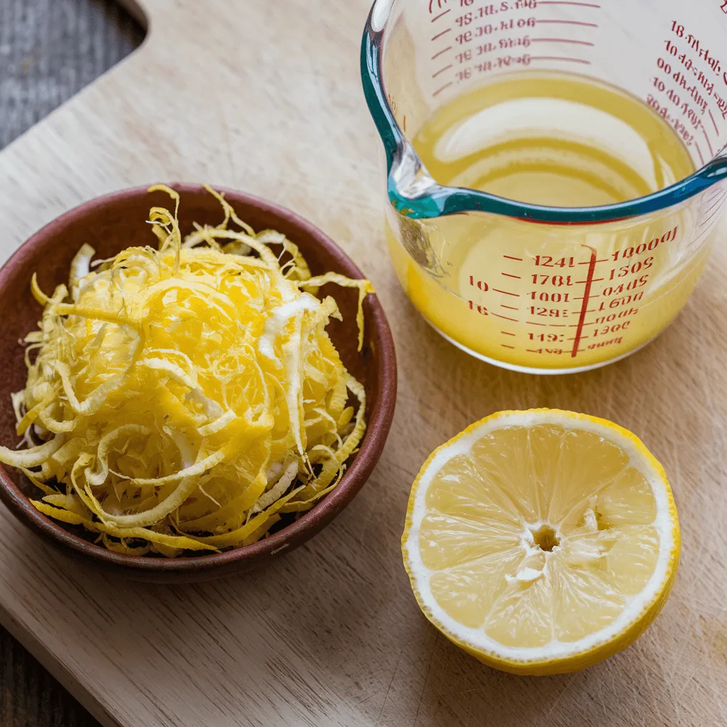 Fresh lemon zest and juice for baking lemon muffins