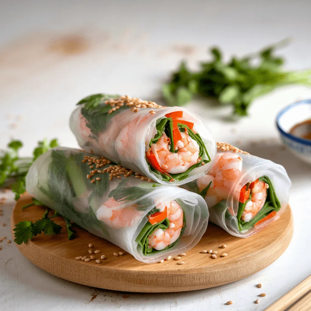 Fresh shrimp spring rolls