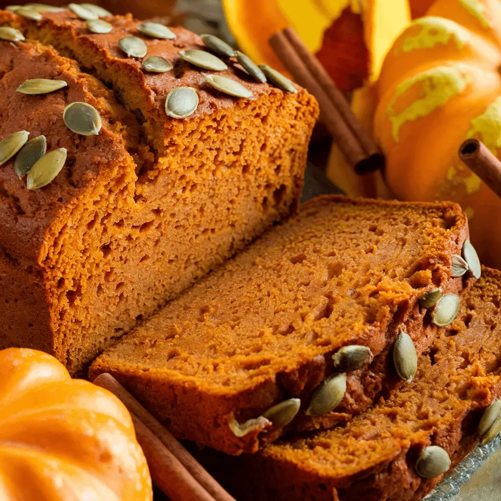 Gluten-free pumpkin bread close-up