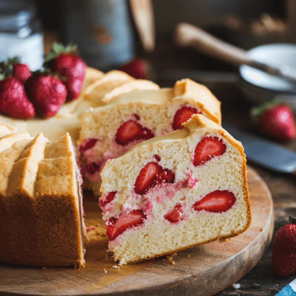 Fresh Strawberry Pound Cake