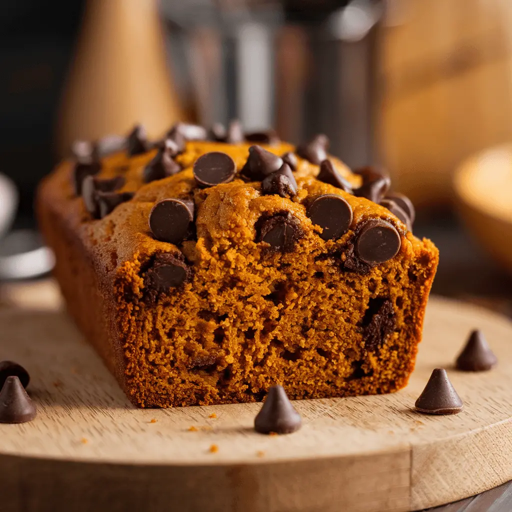 Pumpkin bread with chocolate chips