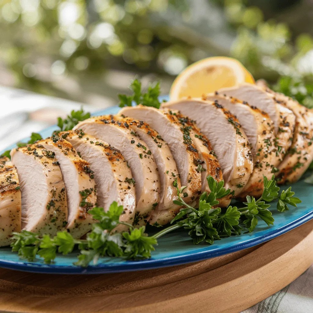 Grilled chicken with parsley