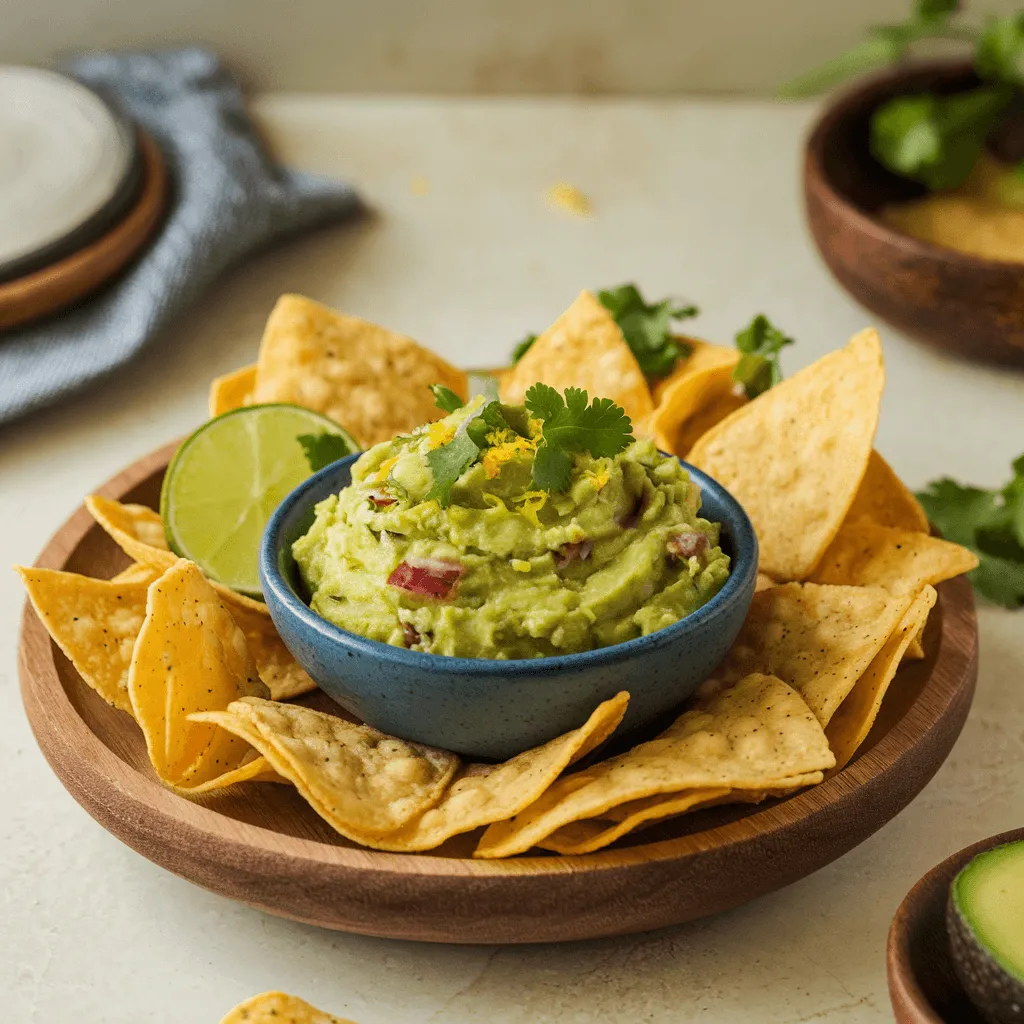 Guacamole with tortilla chips