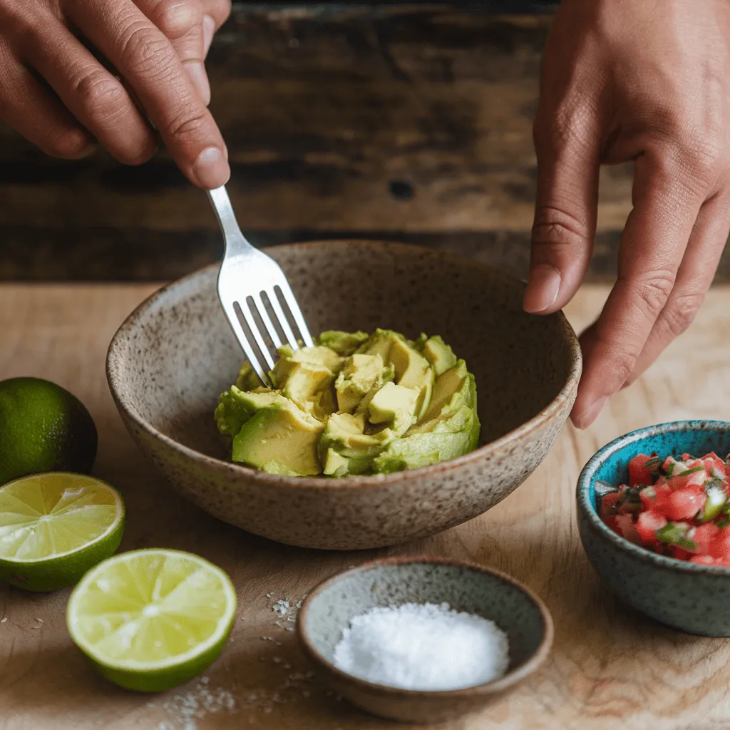 Making 4-ingredient guacamole recipe