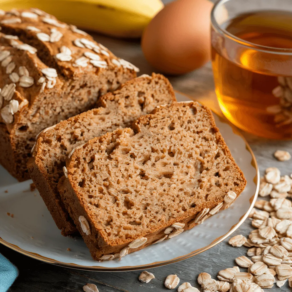 "Oat-based banana bread variation"