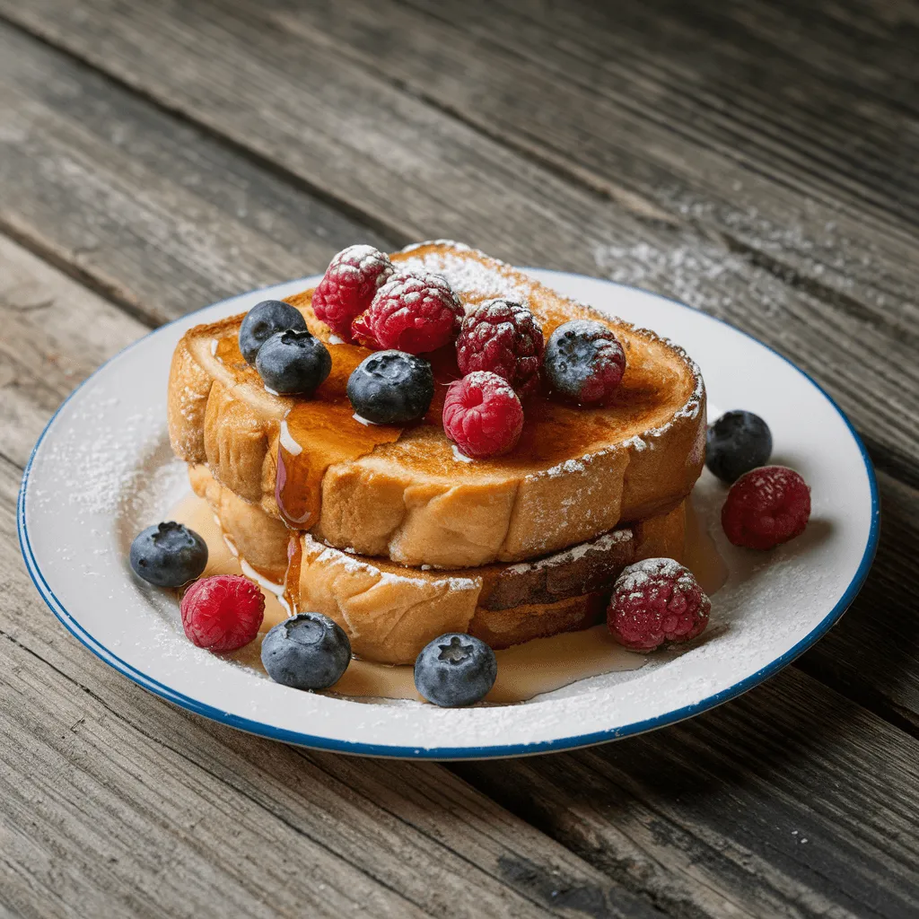 Sourdough French toast on a plate