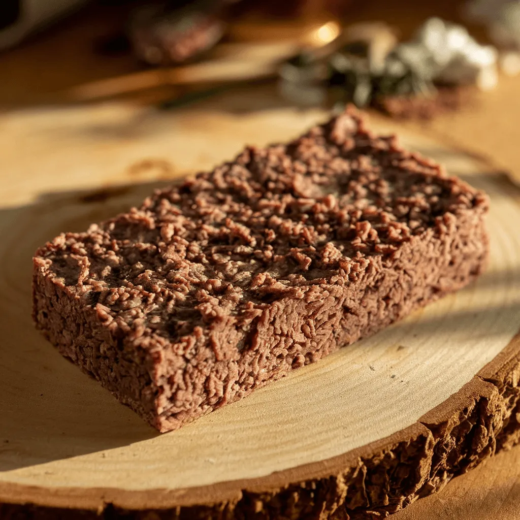 Carnivore Protein Bar on a wooden board