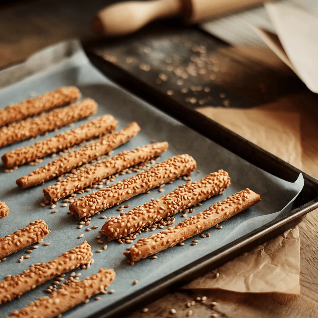 "Homemade sesame seed sticks recipe"