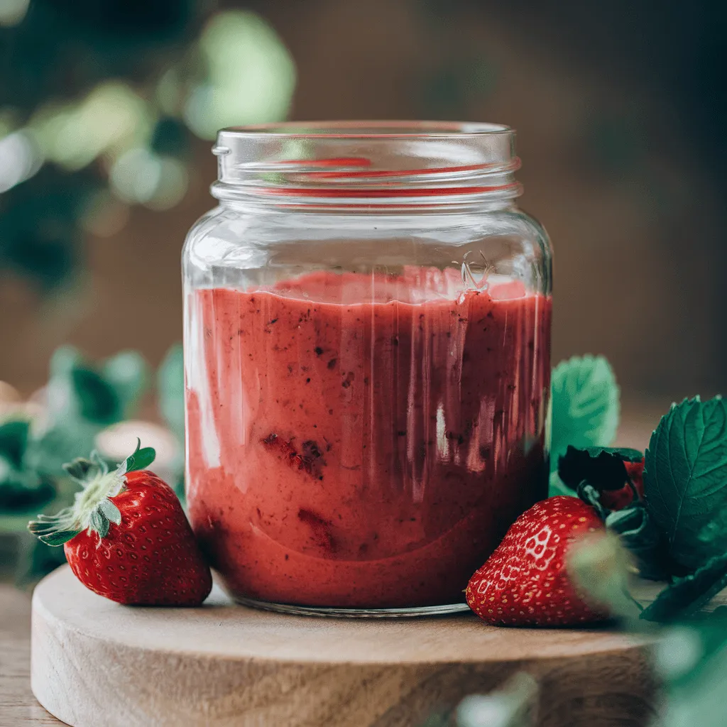 Bowl of Homemade Strawberry Cake Filling