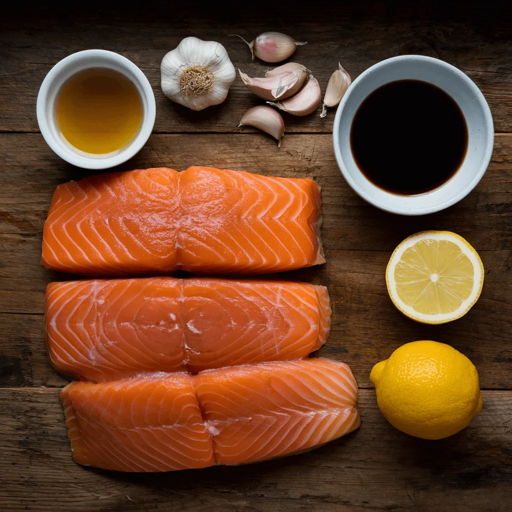 Ingredients for Honey Garlic Glazed Salmon