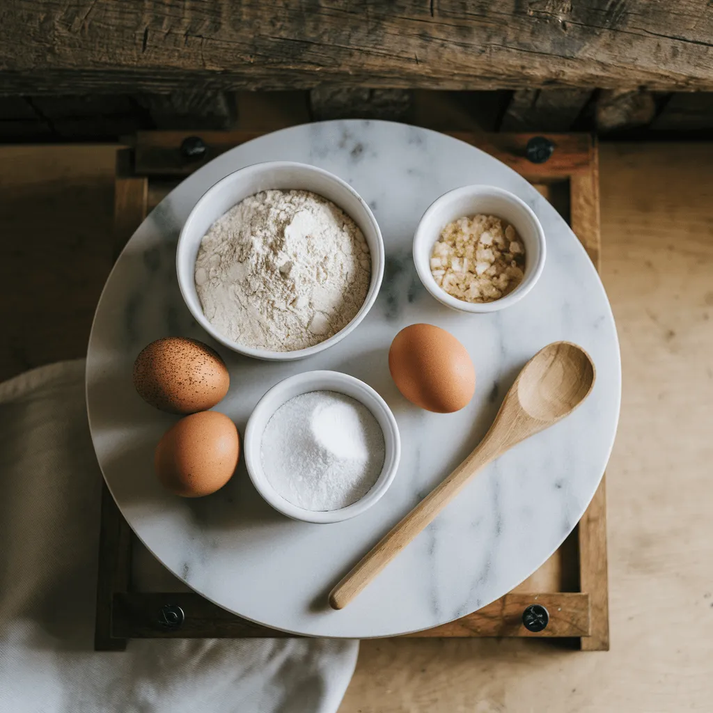 Ingredients for homemade egg bagels