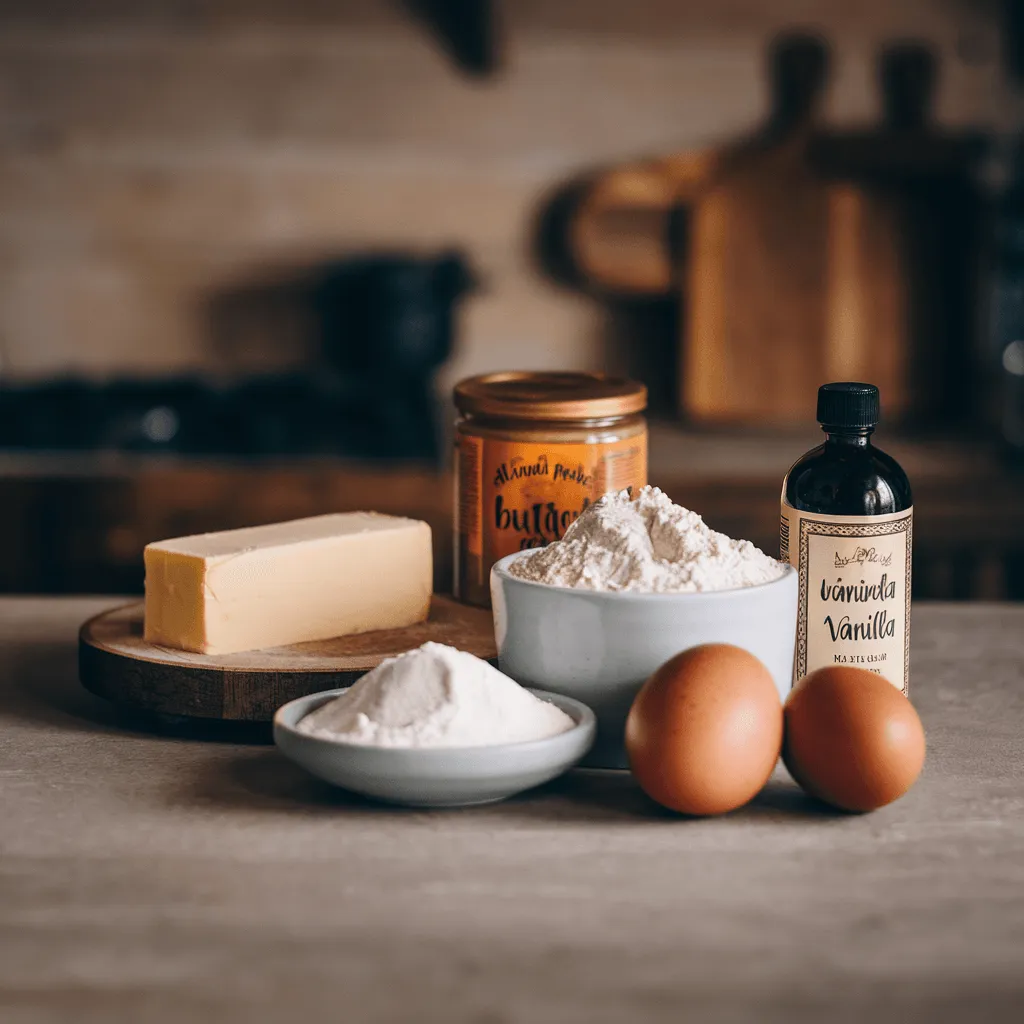 Ingredients for Almond Croissant Cookies