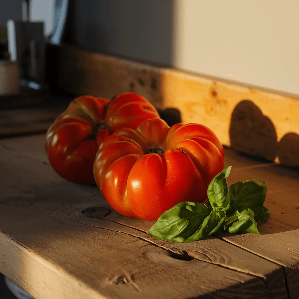 Beefsteak Tomatoes in a Rustic Kitchen Setting