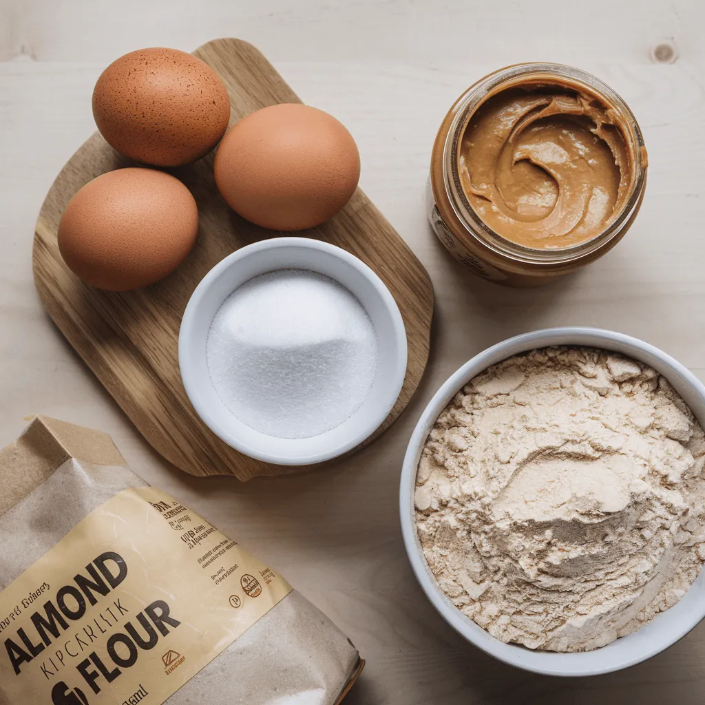 Ingredients for gluten-free peanut butter cookies