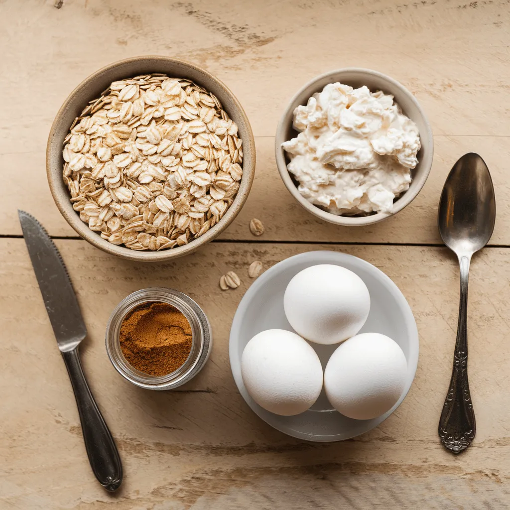 Ingredients for Oatmeal Cottage Cheese Pancakes