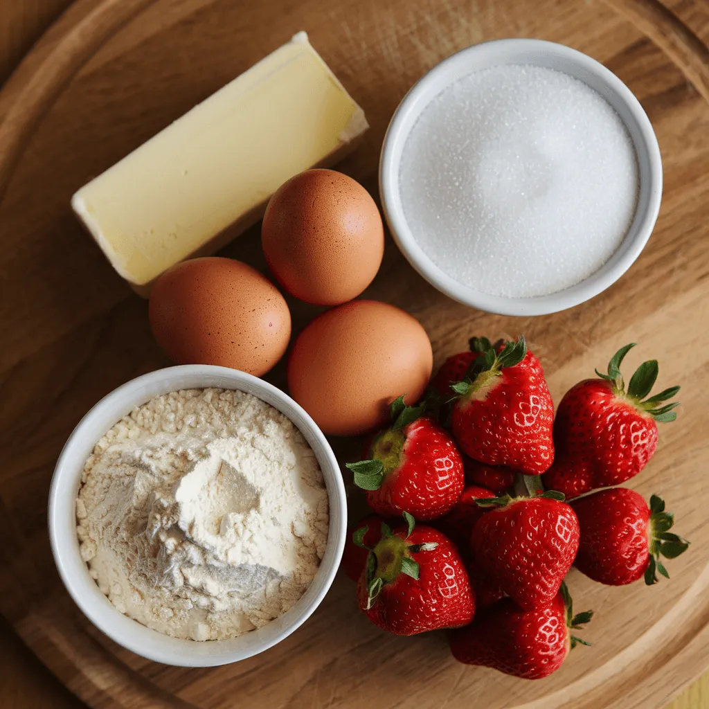 Ingredients for Strawberry Pound Cake