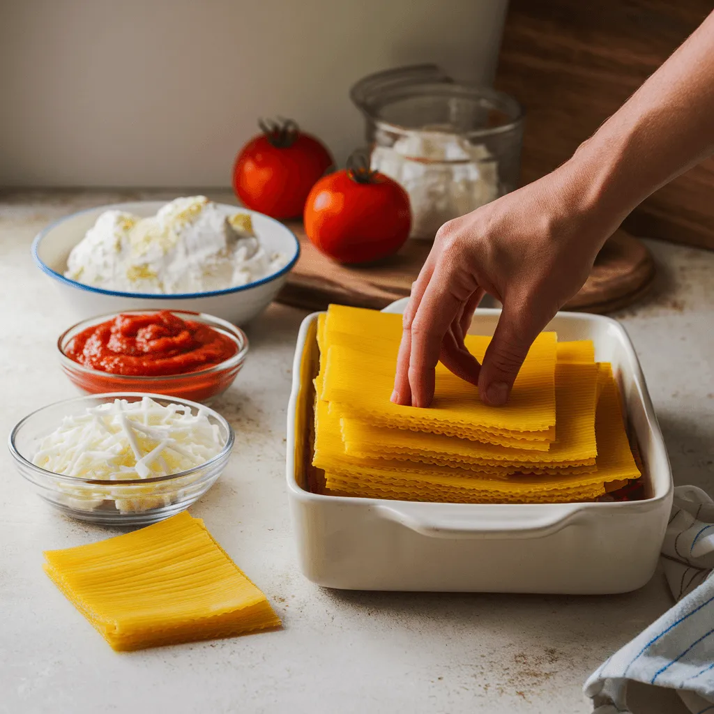 "oven ready lasagna noodles prep"