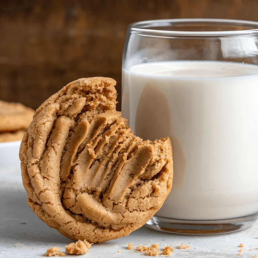 Gluten-free peanut butter cookie and almond milk