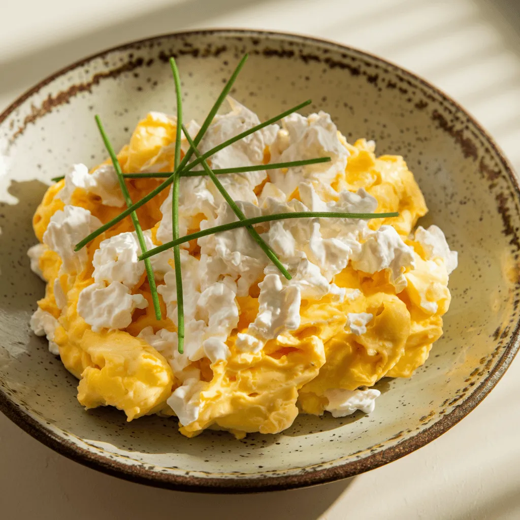 Scrambled eggs with cottage cheese