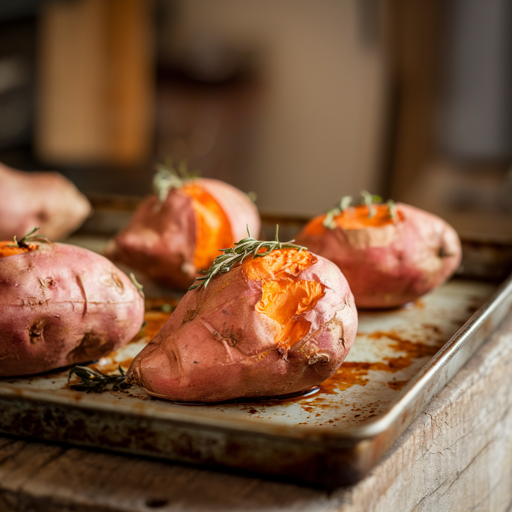 "Roasted whole sweet potato recipe"