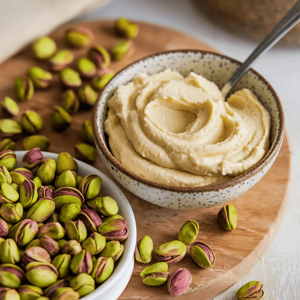 Fresh pistachios and frangipane filling