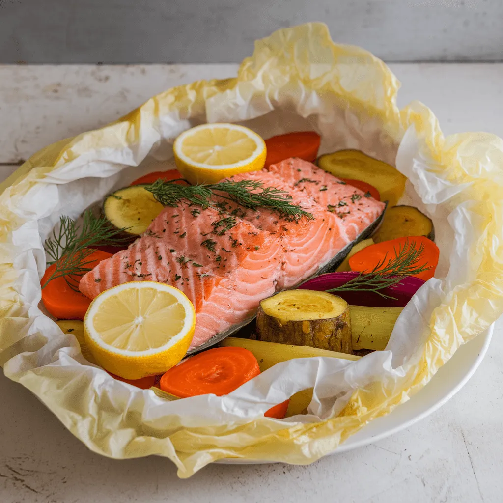 Plated Salmon En Papillote