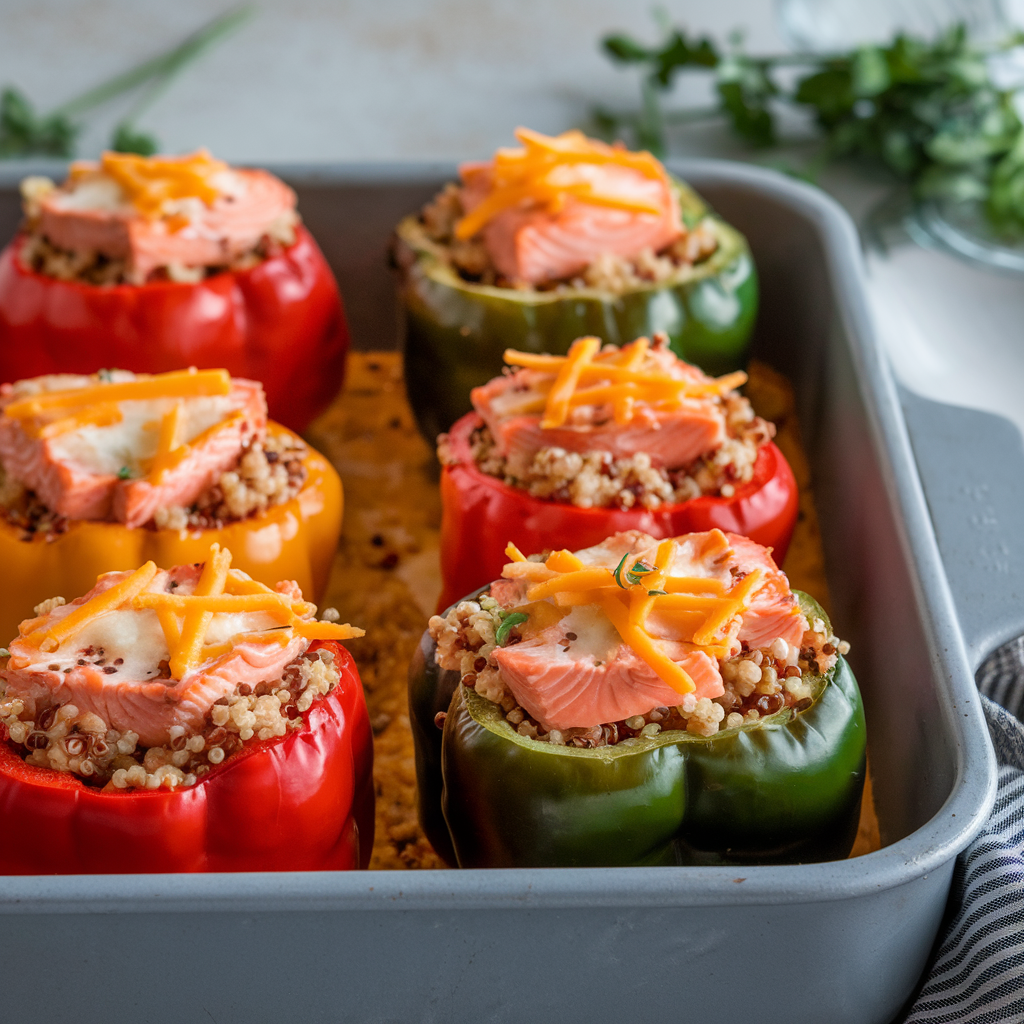 Stuffed Bell Peppers Ready to Bake