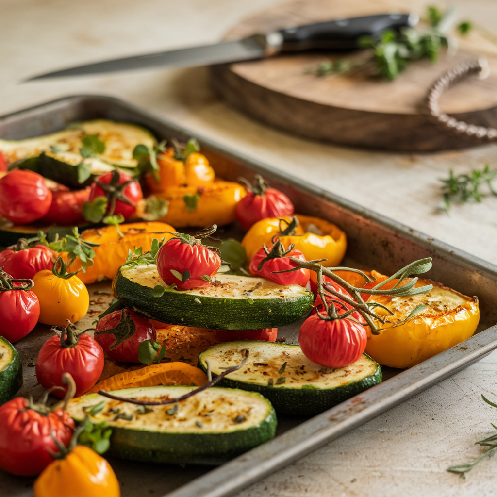 Roasting vegetables for smoked salmon frittata