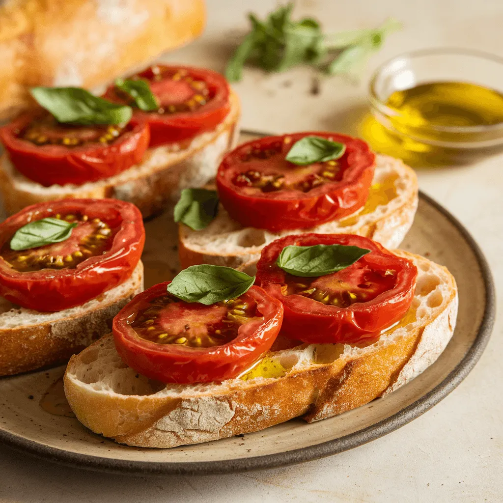 Beefsteak Tomato Bruschetta on Toast