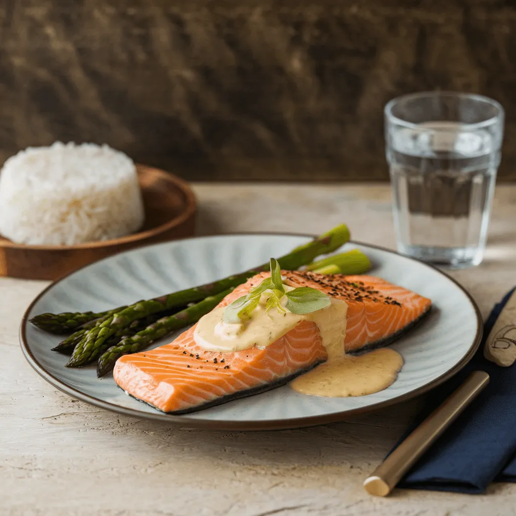 Miso butter salmon with sides