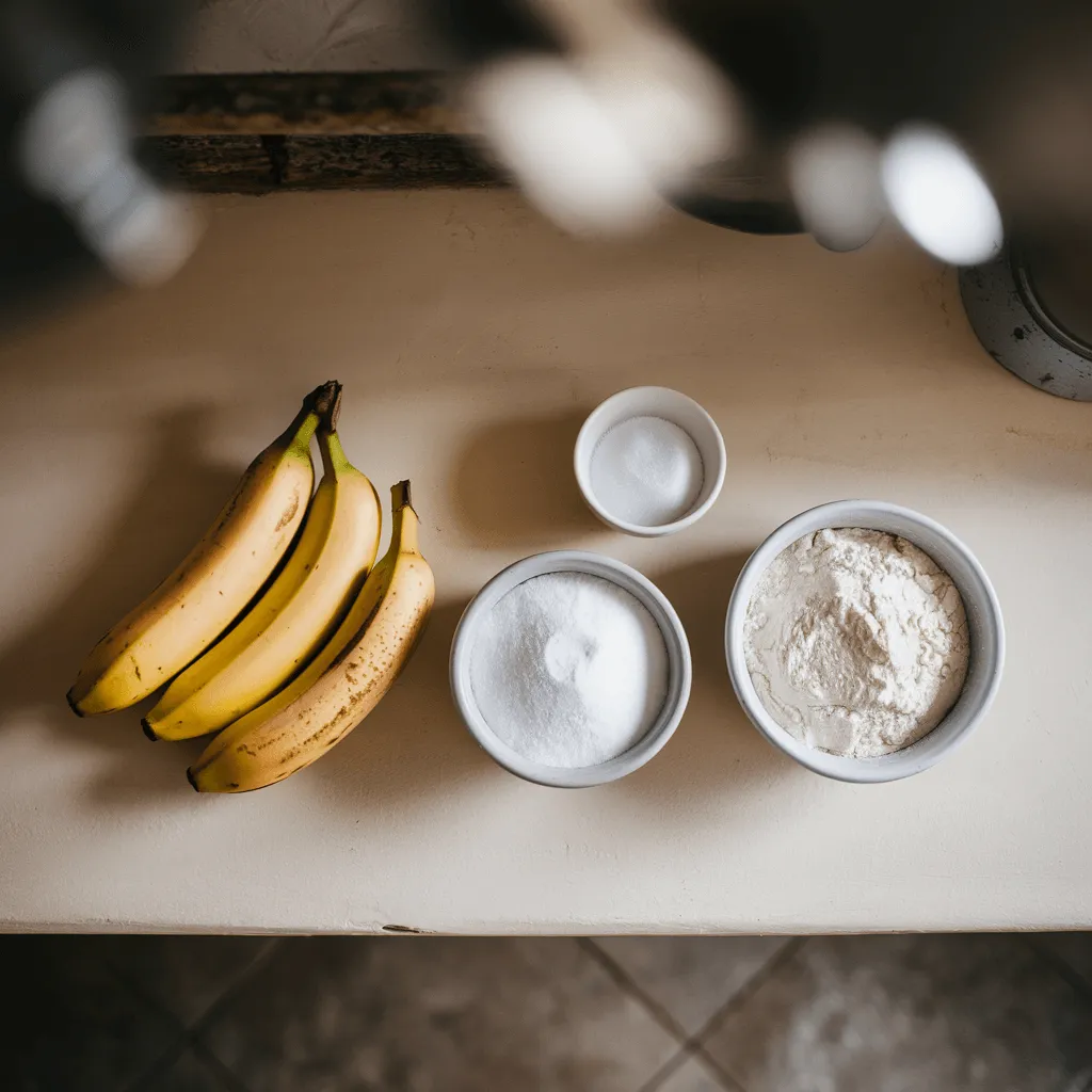 "Simple 4-ingredient banana bread ingredients"