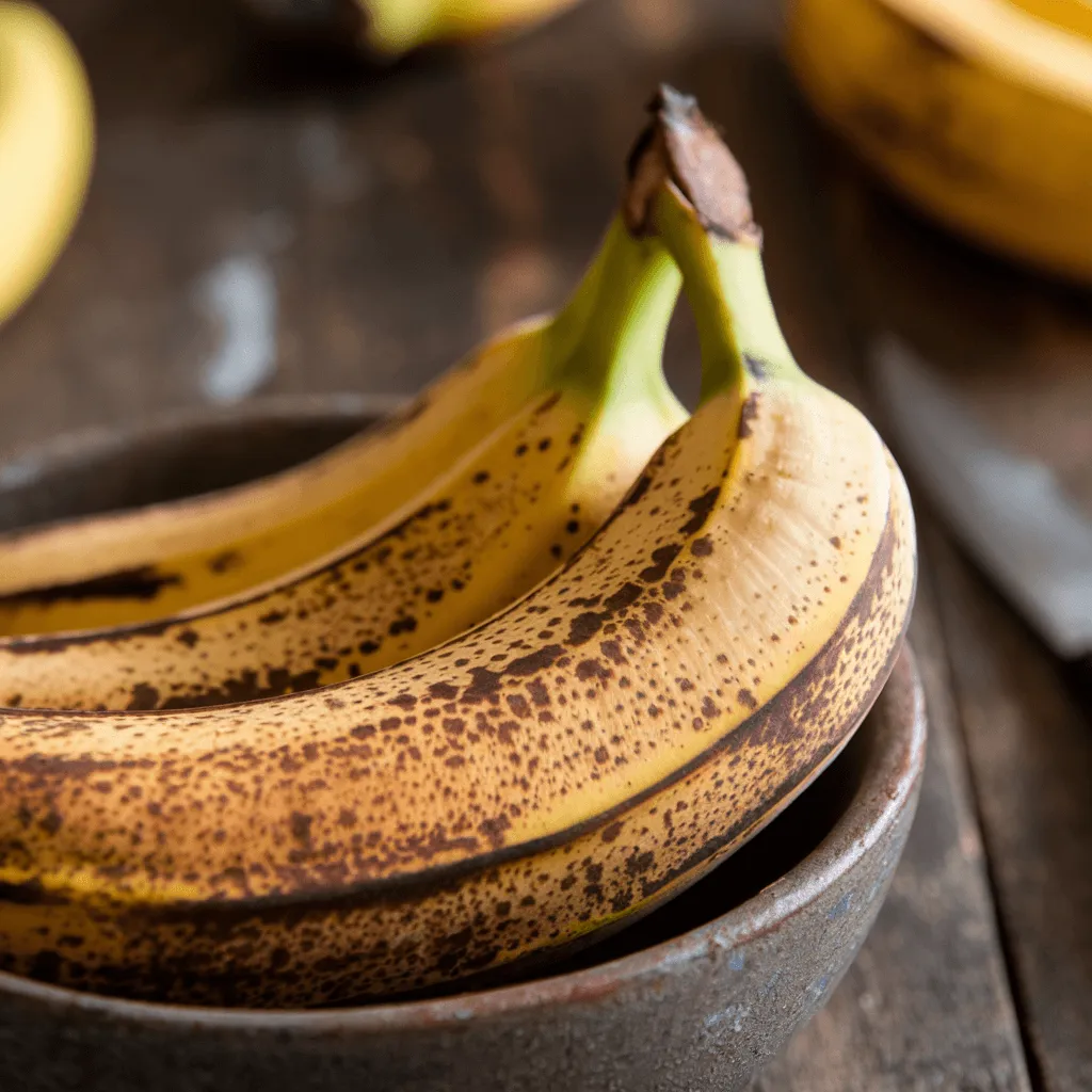 "Ripe bananas ready for banana bread"